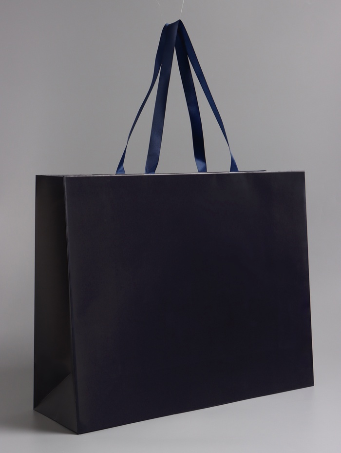 Пакет подарочный ламинированный горизонтальный «Синий», 48×39×16 см - Фото 1