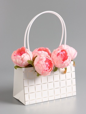 Сумка для цветов влагостойкая, белая, 22x10.5x13.5±5% см 10946761