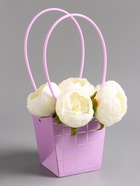 Сумка для цветов лиловая влагостойкая, 13x9.5x13±5% см 10946765