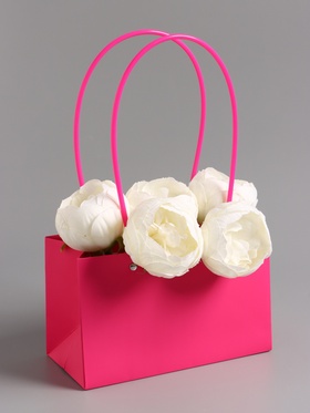 Сумка для цветов влагостойкая, фуксия, 22x10.5x13.5 см 10947513