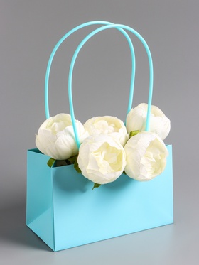 Сумка переноска для цветов, влагостойкая, тиффани, 22?10.5?13.5 см (комплект 10 шт)