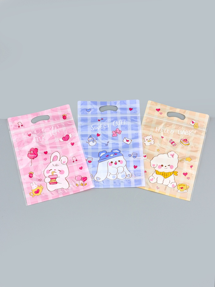 Пакет подарочный, с zip-lock застежкой, «Милые зверята», 15×23±1 см МИКС - Фото 1