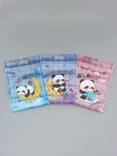 Пакет подарочный, с zip-lock застежкой, «Панда на луне», 15×23±1 см МИКС