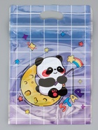 Пакет подарочный, с zip-lock застежкой, «Панда на луне», 15×23±1 см МИКС 10948527