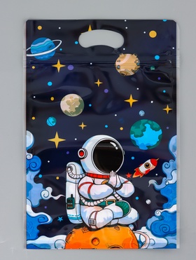 Пакет подарочный, с zip-lock застежкой, «Космонавт», 15×23±1 см 10948528