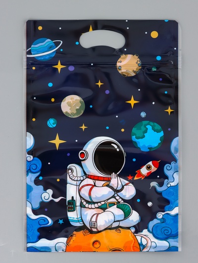 Пакет подарочный, с zip-lock застежкой, «Космонавт», 15×23±1 см
