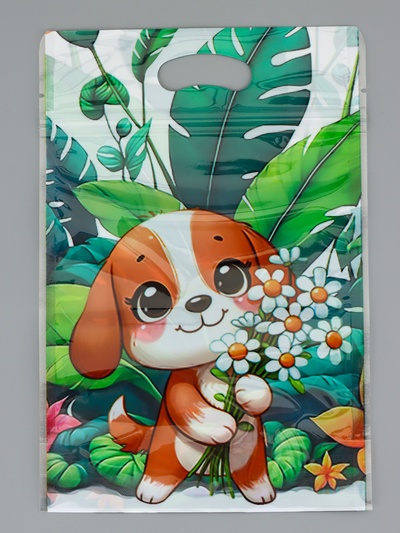 Пакет подарочный, с zip-lock застежкой «Букет ромашек», 15×23±1 см