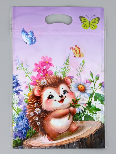 Пакет подарочный, с zip-lock застежкой «Ёжик», 15×23±1 см