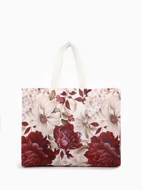 Сумка пляжная Цветы, 50*20*40, отд без молнии, бордовый