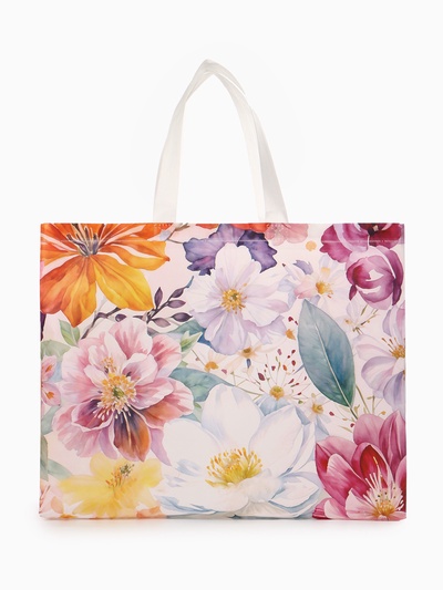 Сумка для покупок «Цветы», многоразовая, разноцветная