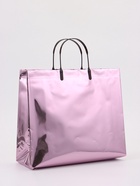 Пакет подарочный ПВХ, голография, розовый, пластиковая ручка, 32×28×11 см - фото 23600781