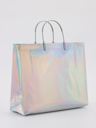 Пакет подарочный ПВХ, голография, серебро, пластикова ручка, 32×28×11 см - фото 23600785