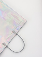 Пакет подарочный ПВХ, голография, серебро, пластикова ручка, 32×28×11 см - фото 23600788