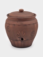 Банка для хранения чеснока Кунгурская керамика «Молочение», 3 л, с отверстием для вентиляции, керамика, коричневая 10973914