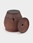 Банка для хранения чеснока Кунгурская керамика «Молочение», 3 л, с отверстием для вентиляции, керамика, коричневая - Фото 3