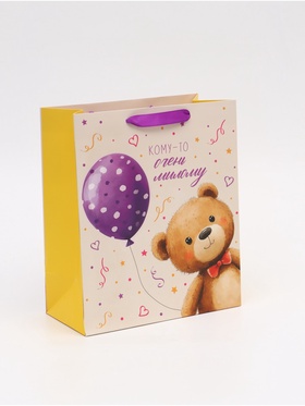 Пакет ламинированный «Мишка», ML 23 × 27 × 11,5 см