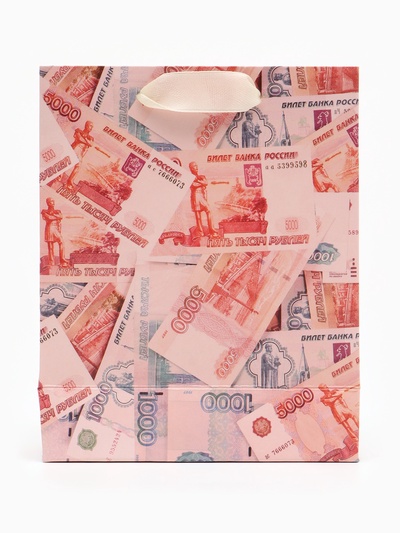 Пакет подарочный «Деньги», 12×15×5.5 см