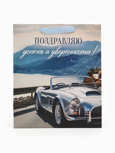 Пакет подарочный «Поздравляю», 23×27×11.5 см