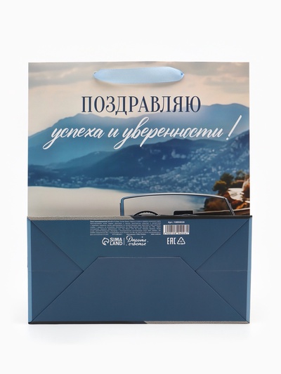 Пакет подарочный «Поздравляю», 23×27×11.5 см