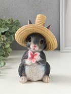 Копилка "Зайчик в шляпе с бабочкой" 19х13х12 см, серый - фото 23600801