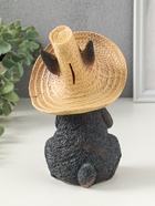 Копилка "Зайчик в шляпе с бабочкой" 19х13х12 см, серый - фото 23600803