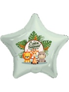 Воздушный шар фольгированный 19" «Весёлые зверята. Звезда», 5 шт. - фото 23600815