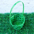 УЦЕНКА Корзина плетеная, бамбук, D13xH9.5/28 см зеленый - Фото 2