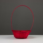 УЦЕНКА Корзина плетеная, бамбук, D19xH5 см, красный - Фото 1