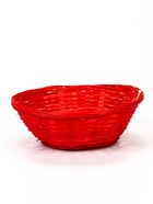 УЦЕНКА Корзина плетеная, бамбук, D19xH5 см, красный - Фото 2