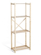 Стеллаж деревянный, 4 полки, 140×50×28 см, напольный, с регулируемыми полками - фото 65461902