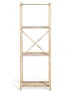 Стеллаж деревянный, 4 полки, 140×50×28 см, напольный, с регулируемыми полками - фото 65461903