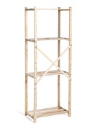 Стеллаж деревянный, 4 полки, 140×50×28 см, напольный, с регулируемыми полками - Фото 4