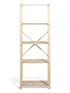 Стеллаж деревянный, 5 полок 142×50×28 см, напольный, с регулируемыми полками - фото 65461910