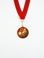 Медаль с уф-печатью "Ты звезда", диам. 5 см. Цвет зол. С лентой 10870629