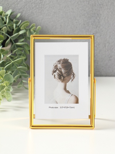 Фоторамка для фото 10×15 см «Лофт», золото гальваника, металл, 1.2×11.5×16 см