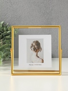 Фоторамка для фото 15×15 см «Лофт», золото гальваника, металл, 1.2×15.5×15.5 см - Фото 1