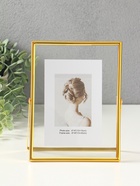 Фоторамка металл на 1 фото 15х20 см "Лофт" золото гальваника 1,2х16,5х21,8 см - фото 23600893