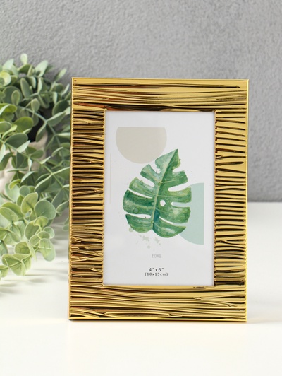 Фоторамка для фото 10×15 см «Зебра», золото гальваника, металл, 1.7×14.2×19.3 см