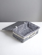 УЦЕНКА Набор корзина-чемодан 2 шт.Ткань внутри, ручки экокожа, застёжка экокожа, 42×27 см, Н15 см32 - Фото 4