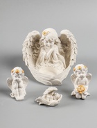 УЦЕНКА Набор фигур «Ангелы на подносе» 5 шт., 23.5×13×12 см, белый - Фото 2