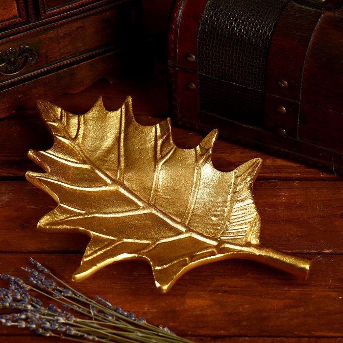 УЦЕНКА Блюдо «Лист дерева», 27×17×7 см, алюминий - Фото 1