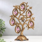 УЦЕНКА Фоторамка - коллаж на 6 фото 4.5×3 см «Дерево с плодами», пластик под т.золото, 26.5×19.5×11 см 10976724