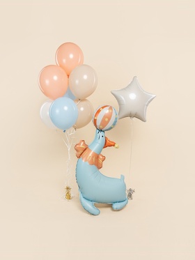 Воздушный шар фольгированный 3D 43" «Цирк. Весёлый тюлень», только под воздух (комплект 2 шт)