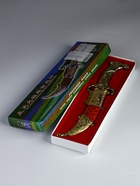 Сув. изделие нож, ножны серебро с красным, клинок 22 см, лезвие 12 см - фото 65462065