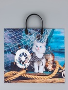 Пакет «Матроскин», полиэтиленовый с пластиковой ручкой, 38×34 + 3 см, 90 мкм 10962311