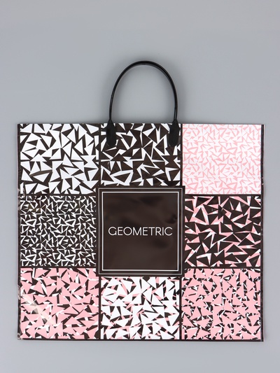 Пакет «Геометрия», полиэтиленовый с пластиковой ручкой, 38×34 + 3 см, 90 мкм