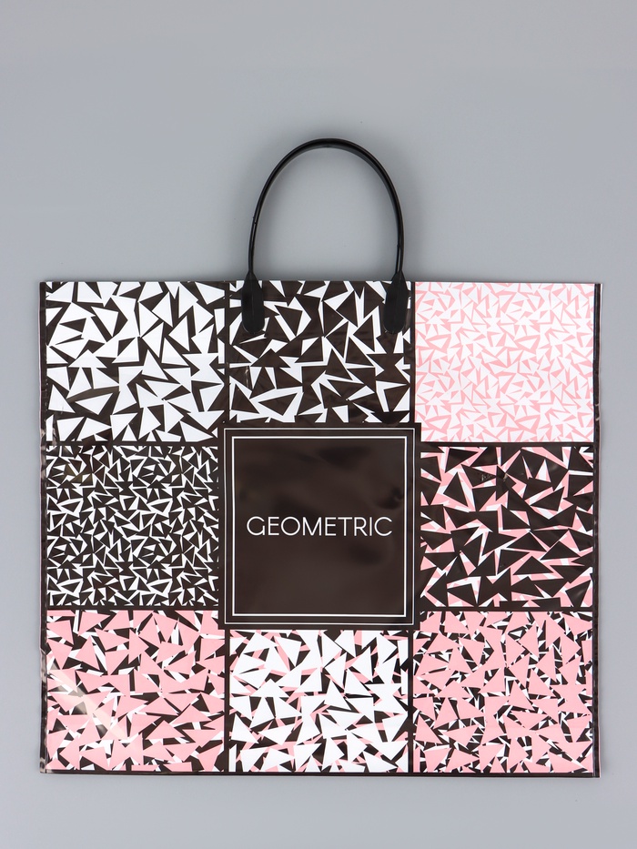 Пакет «Геометрия», полиэтиленовый с пластиковой ручкой, 38×34 + 3 см, 90 мкм - Фото 1