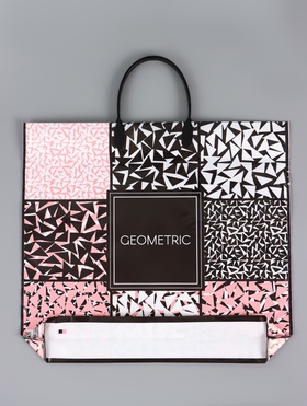 Пакет «Геометрия», полиэтиленовый с пластиковой ручкой, 38?34 + 3 см, 90 мкм (комплект 10 шт)