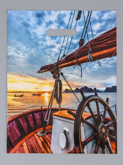 Пакет «Морской закат», полиэтиленовый с вырубной ручкой, 31×40 см, 60 мкм