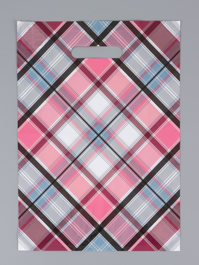 Пакет «Шотландка», полиэтиленовый с вырубной ручкой, 29×40 см, 35 мкм